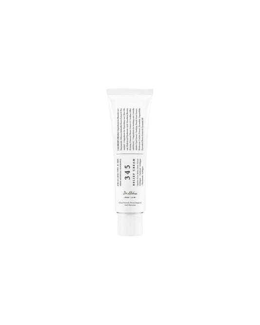 r. Althea 345 Relief Cream 50ml jar with white and blue packaging - Korean gel moisturizer for sensitive acne-prone skin.