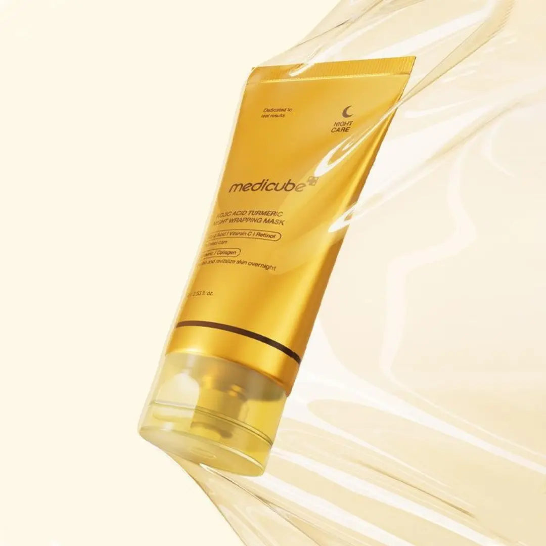 Golden gel texture with kojic acid and turmeric | brightening overnight mask
